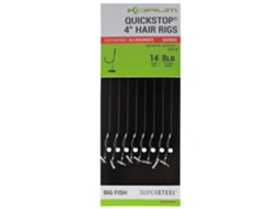 Ganchos KORUM 4 Big Fish Hair Rigs W/Quickstops Barbed