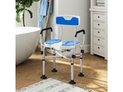 Silla De Ducha Con Asiento Nurado, Altura Ajustável Y Patas Antislizantes, Azul