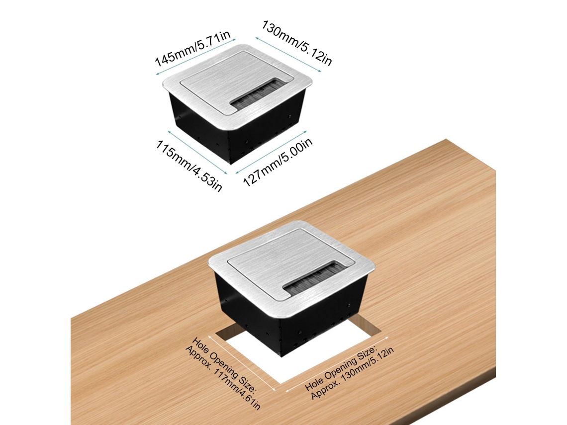 Caixa De Conexão De Mesa Com Portas Multimedia E Tomada