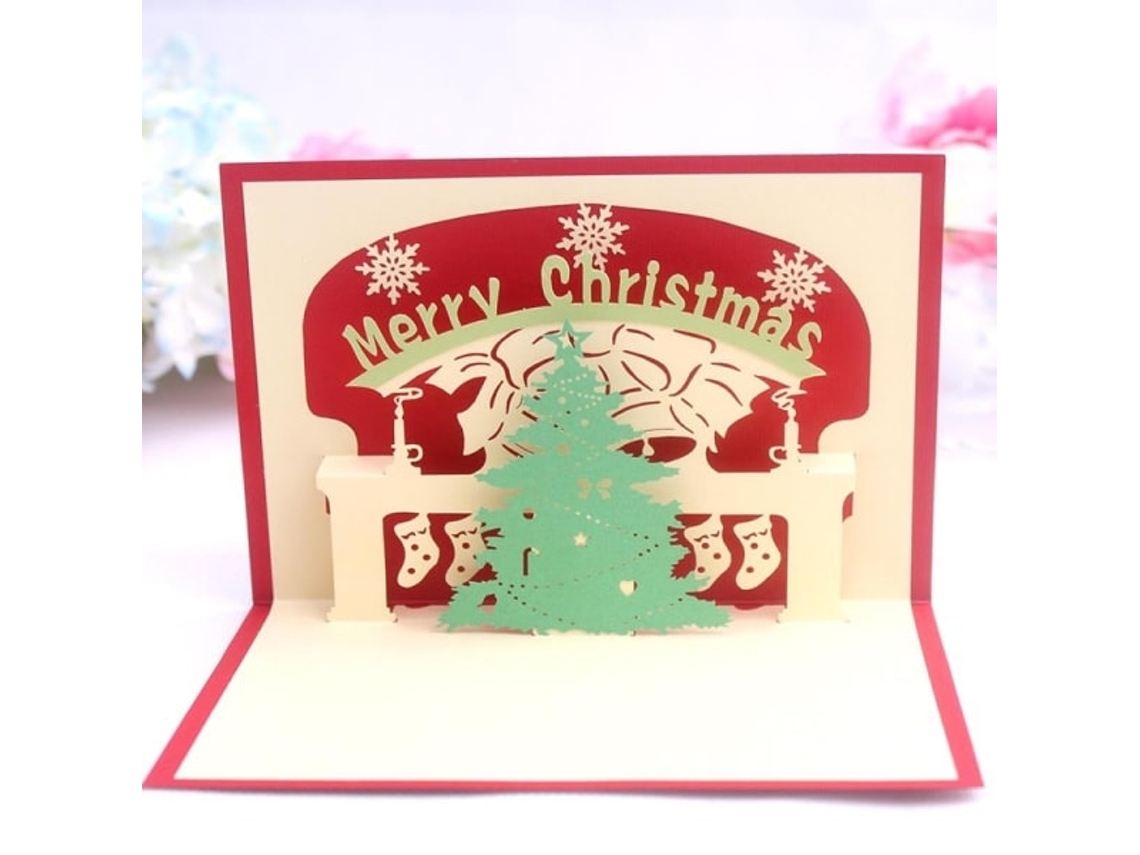 Cartões De Natal 3d Gravados A Laser Capas De Natal Aquaforge