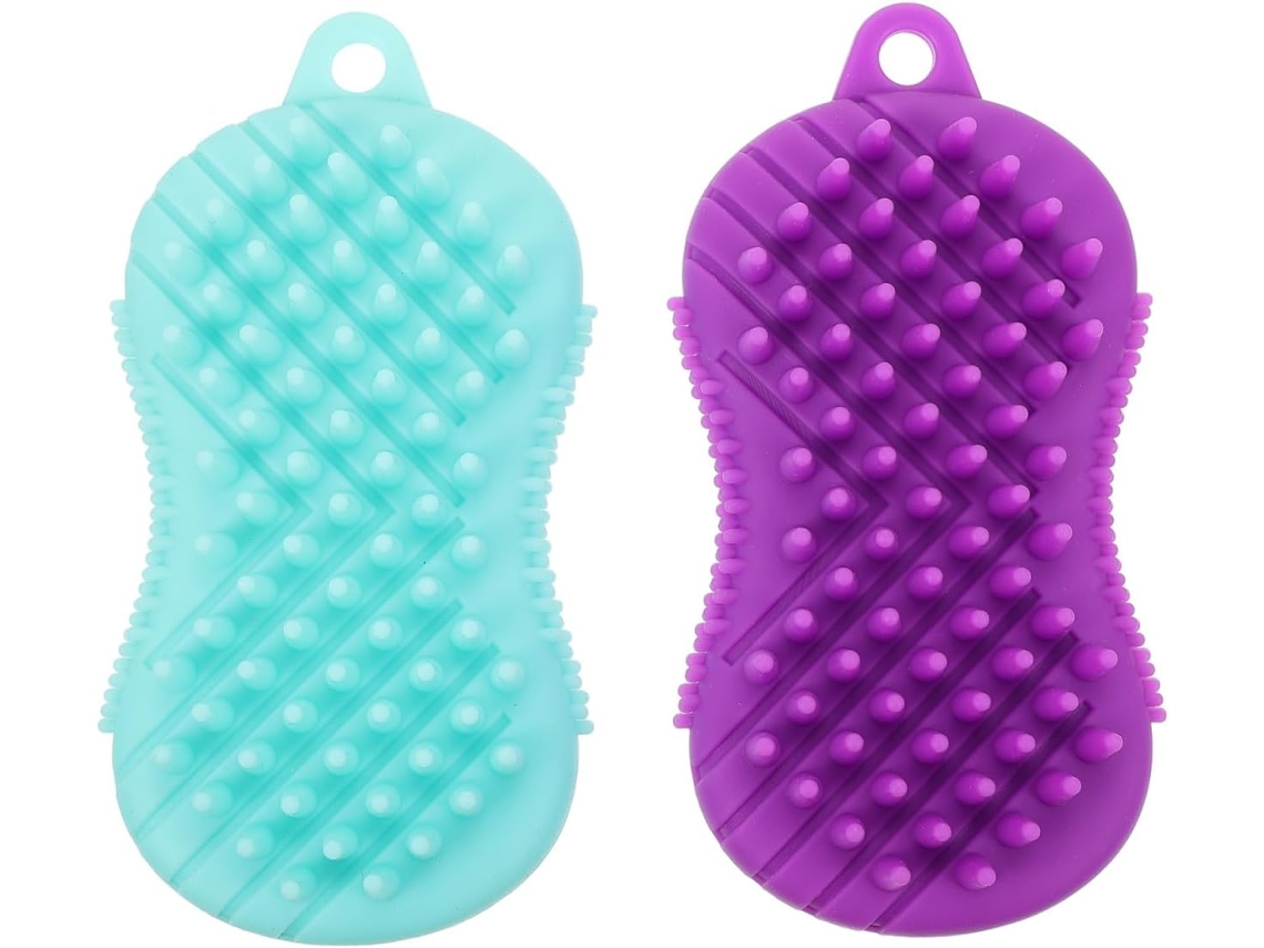 Conjunto De 2 Escovas Silicone Para Banho, Corpo E Cabelo, Macias, Ergonômicas, Esfoliantes E Massageadoras Para Pele