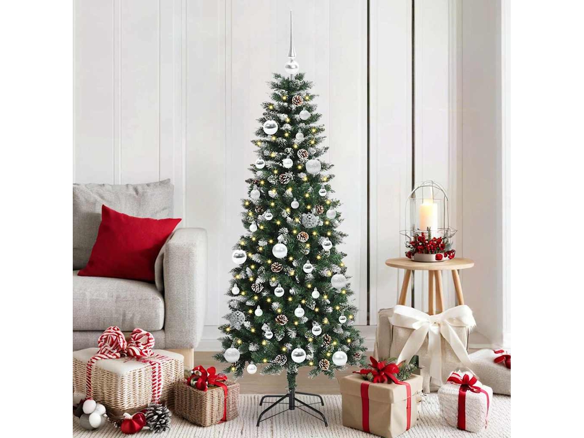 Vidaxl Árvore De Natal Artificial Verde 150 Cm Pvc, Plástico E Aço