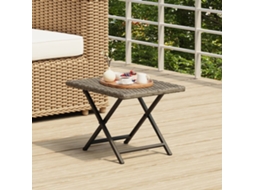 Vidaxl Mesa Dobrável 45x35x32 Cm Vime Pe Cinzento