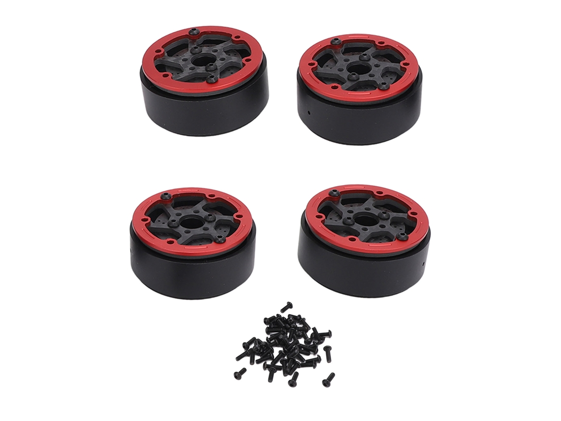 Roda De Fibra De Carbono De 1,9 Polegadas Com Disco De Freio 4 Peças Para Carro De Controle Remoto 1/1