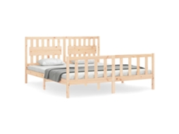 Estrutura de Cama Super King Size com Cabeceira Madeira Maciça MAISON EXCLUSIVE (sem dimensões)