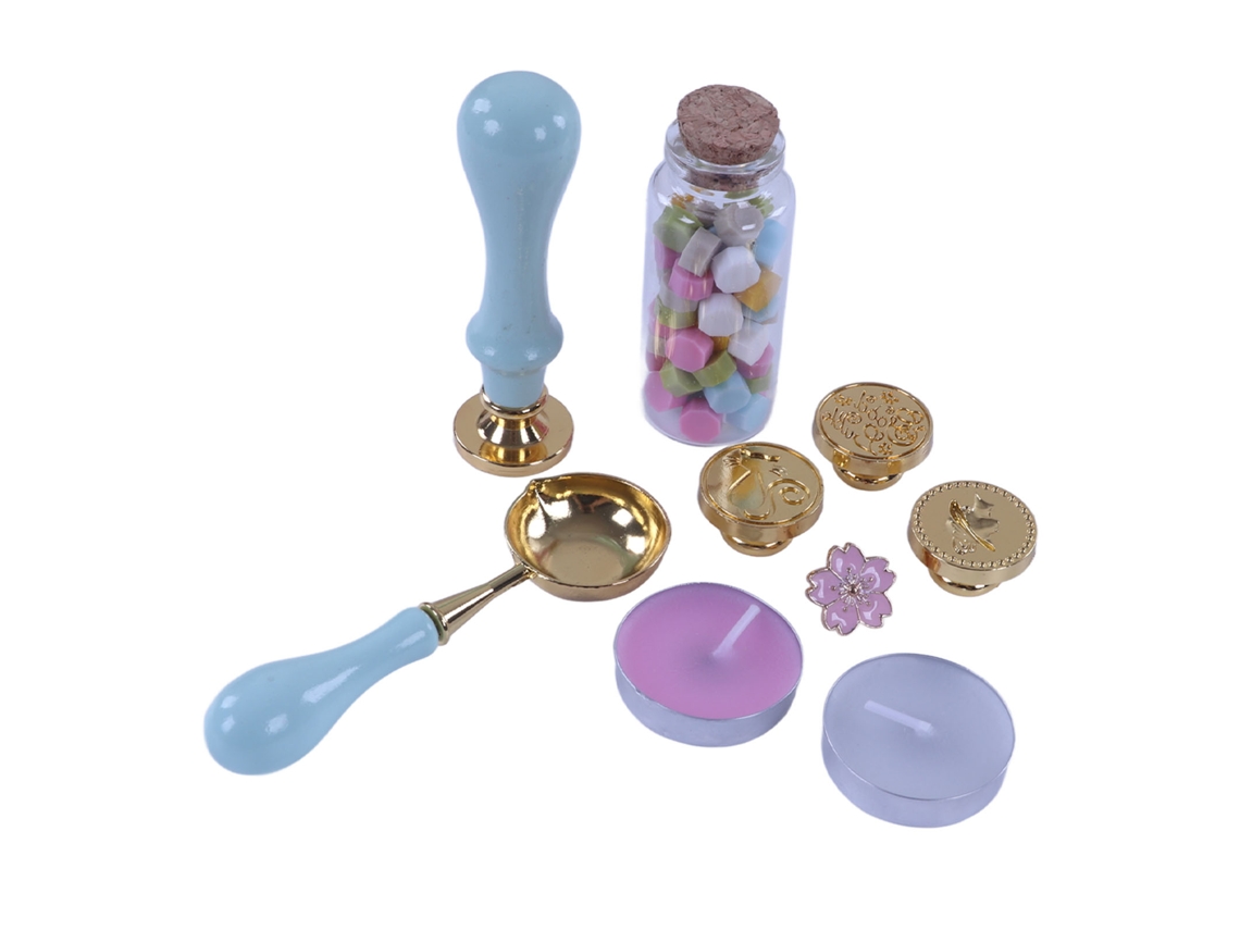 Set De Sellos De Cera Exquisito Kit De Cera Para Sellar Tarjetas Envelopes Regalos