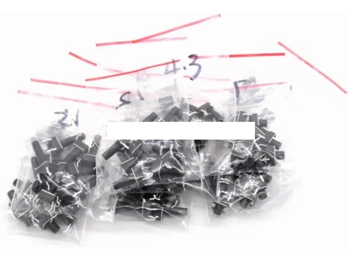Kit De Interruptores Táteis Botão Pressão, 12-valores, 120-unidades, 6x 4, 3 5 6 7 8 9 10 11 12 13 14 15mm, Dip 4p