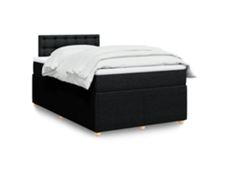 Vidaxl Cama Boxspring com Colchão 120x190 Cm Tecido Preto