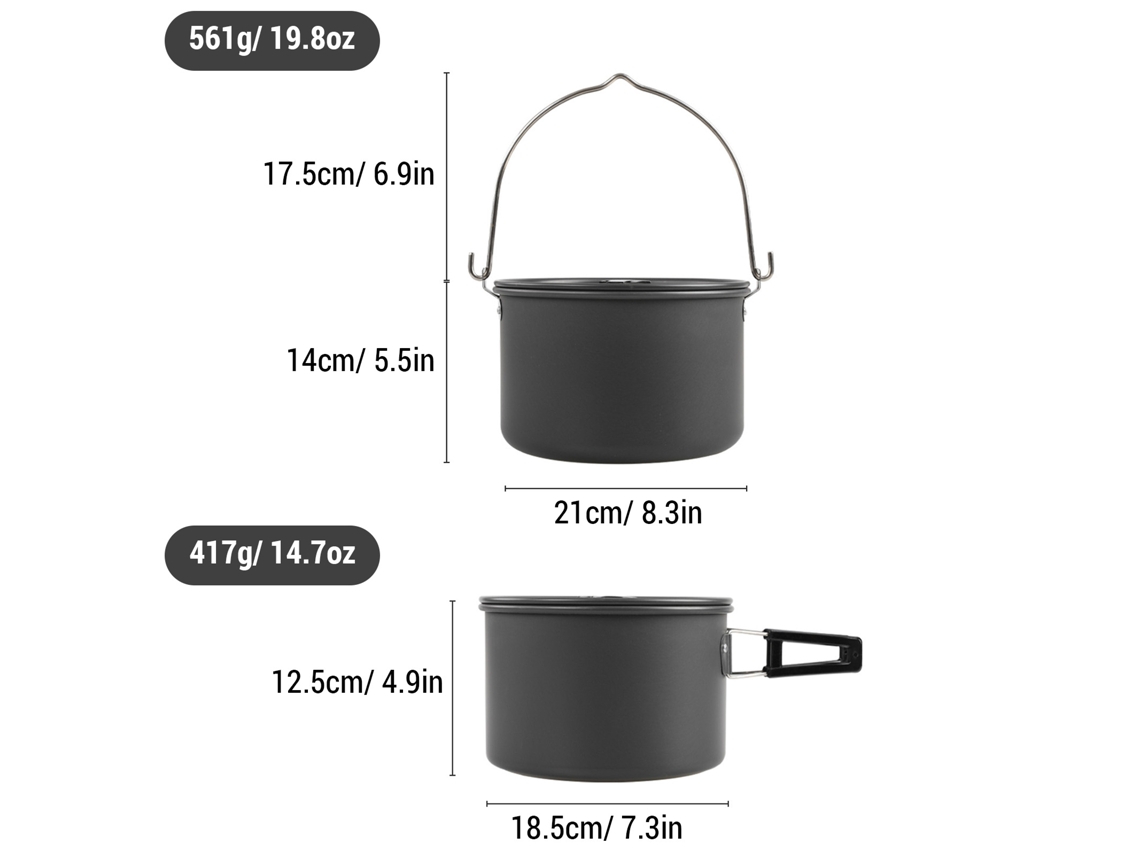 Conjunto de Panelas Portátil para Camping 5 6 Pessoas