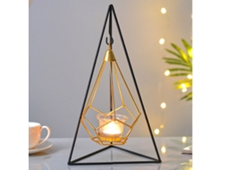 Suporte para velas de metal moderno decorativo lanterna triangular para sala restaurante hotel S/MARCA