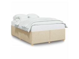 Bed Frame, Bed Frames Vidaxl Creme Tecido (140 X 200 Cm)