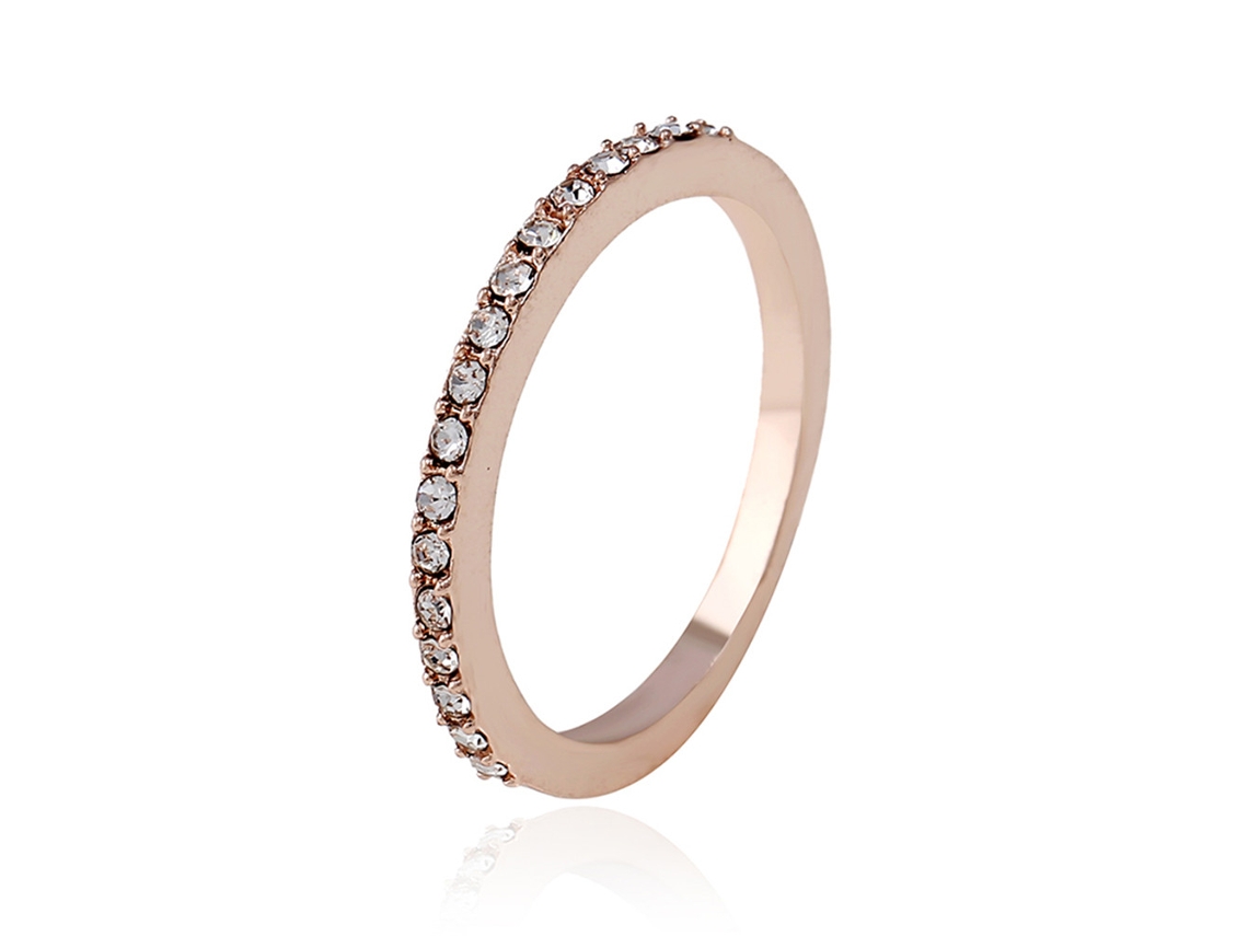 Anel De Liga Com Pedras Strass Presente Feminino Simples