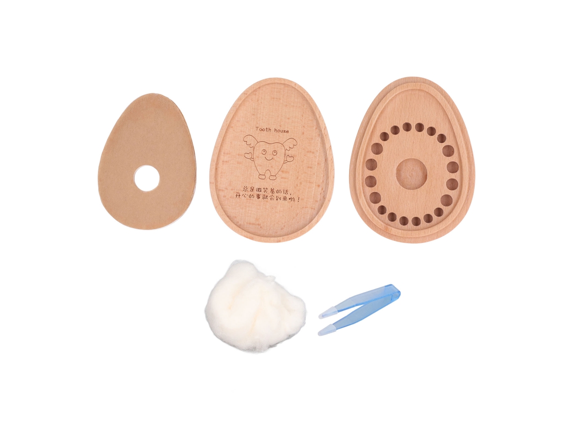 Caixa de Dentes Infantil LAXISCREED Bambu com Pinça