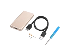 Enclosure Externo De Ssd Mini Msata Usb 3.0 6gbps Com Capa De Liga De Alumínio Dourada