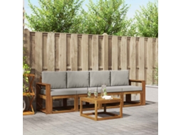 Vidaxl Conjunto De Sofás Para Exterior 5 Pcs Cinza Natural E Claro