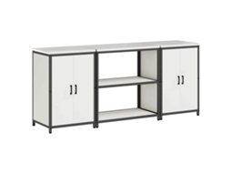 Conjunto 3 Armário De Cozinha Vidaxl Branco Aço (210 X 50 X 92 Cm)