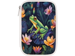 Eu guardo lápis em um estojo verde em formato de sapo, organizador de material escolar, estojo para lápis em formato de sapo, Caixa