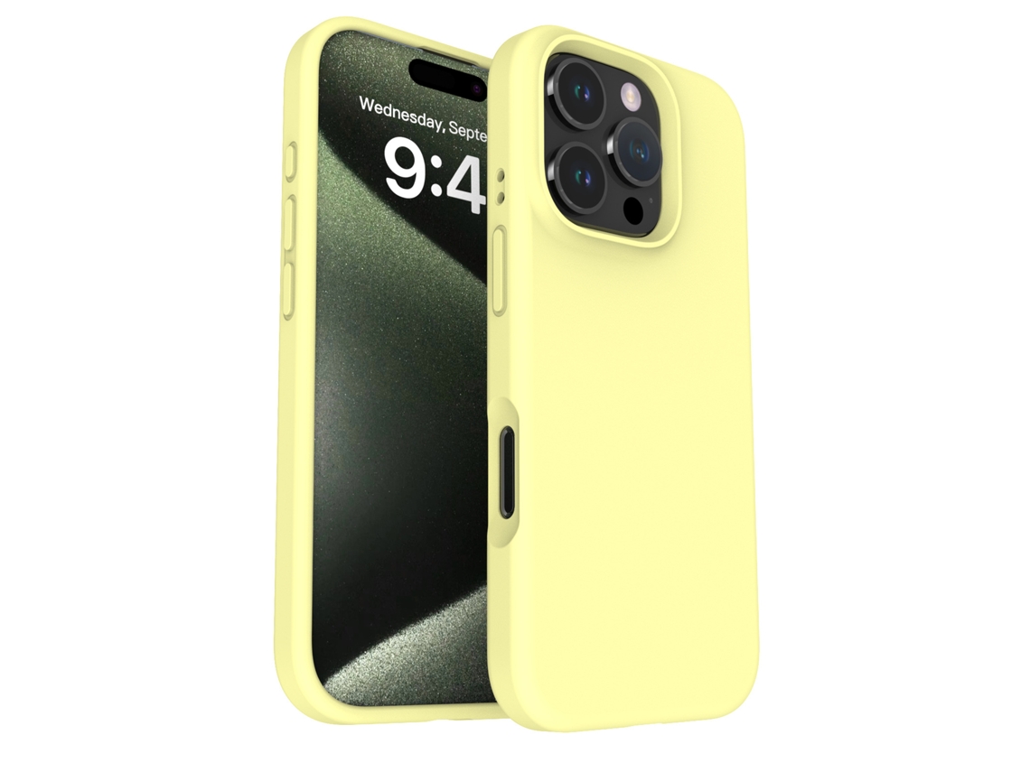 (amarelo Claro, Iphone 16 Plus) Caso De Telefone Anti-queda De Cor Sólida Simples Para Iphone, Silicone Líquido
