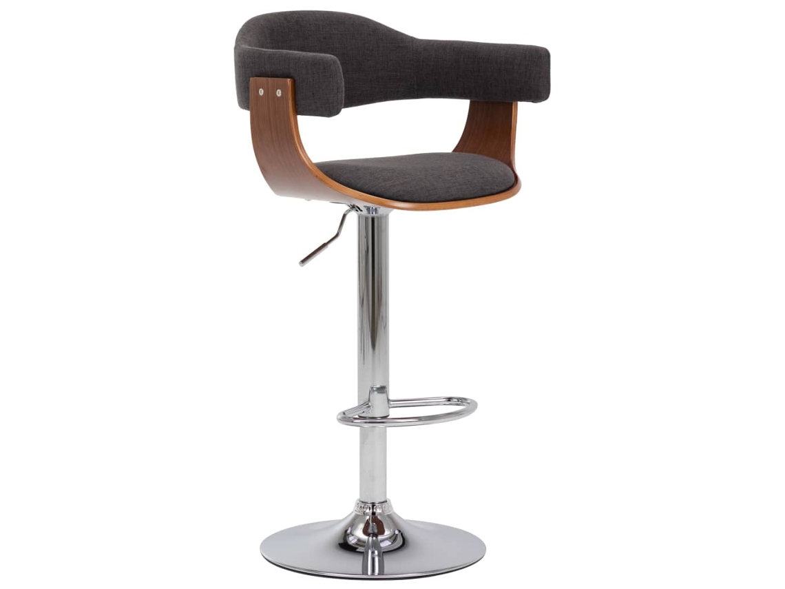 Bancos de Bar 2 Pcs Madeira Curvada e Tecido Cinzento MAISON EXCLUSIVE