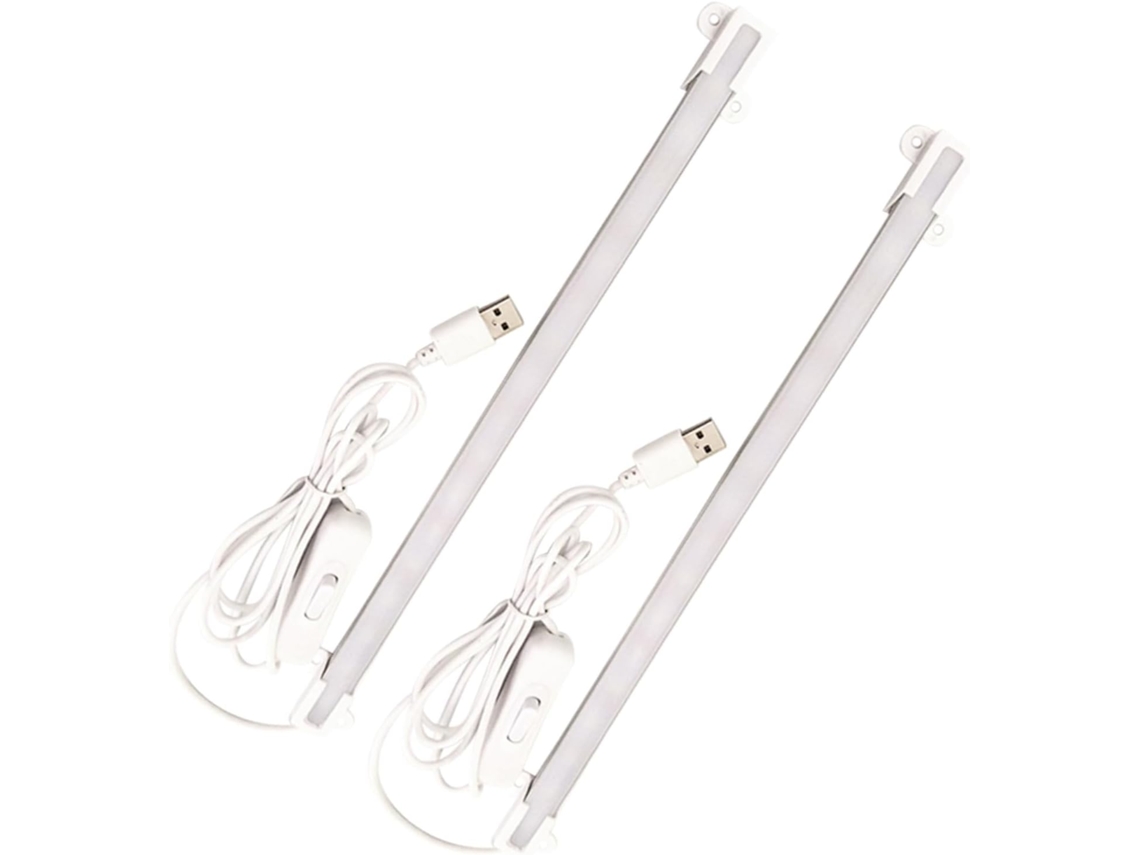 Nuobesty Conjunto De 2 Luminárias Mesa Portáteis Com Led E Proteção Ocular, Branco Quente