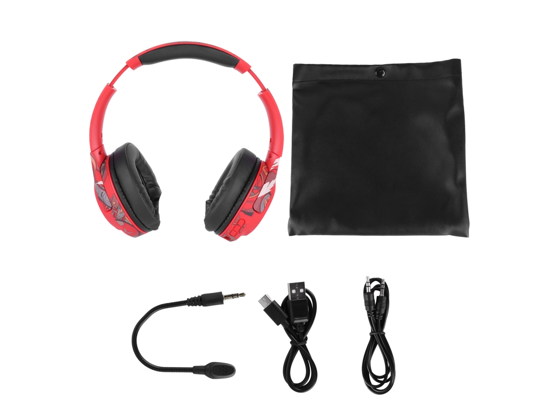 Fone De Ouvido Bluetooth Sem Fio Headmounted Luminoso Hifi Com Microfone Para Gaming Vermelho