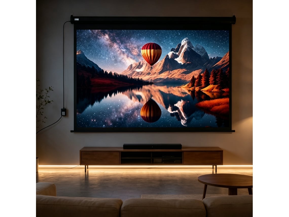 Tela De Projeção Motorizada De 100 Polegadas, Elétrica, Formato 4, 3,4k Hd, Painel De