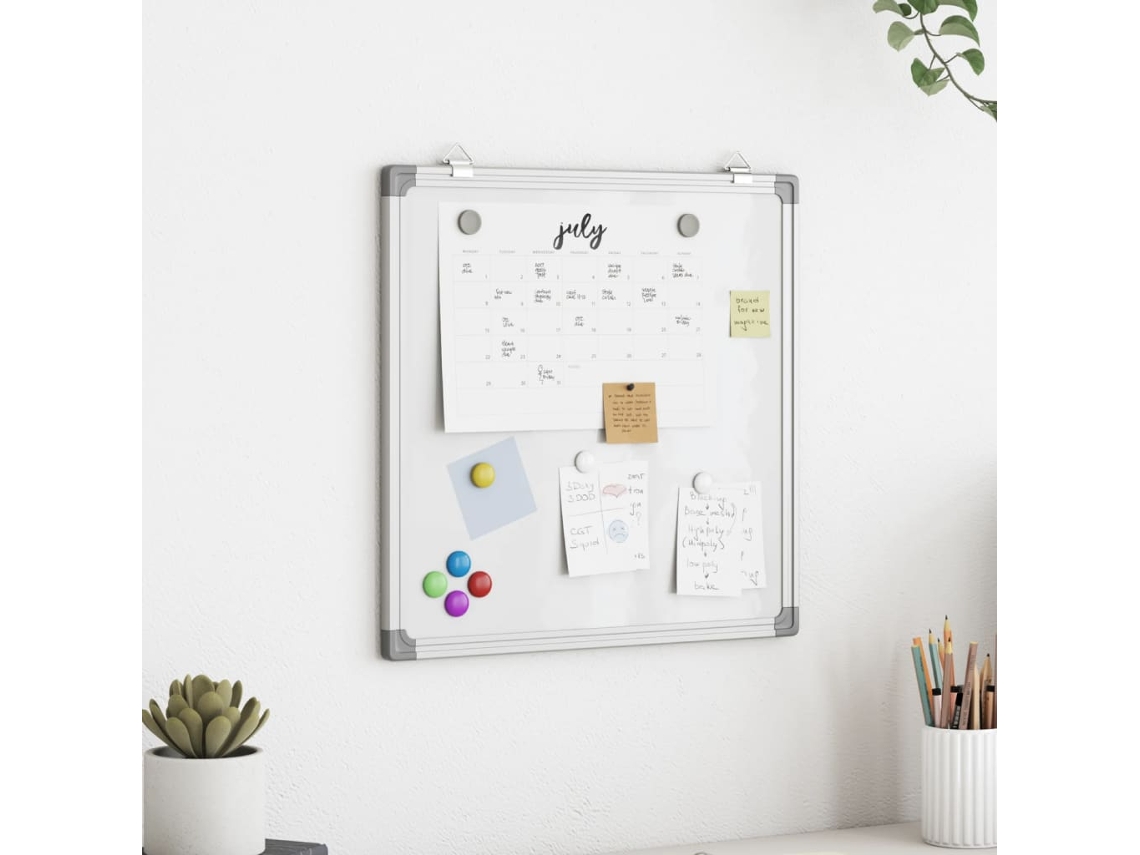 Vidaxl Quadro Branco Magnético 60x60x1,7 Cm Alumínio