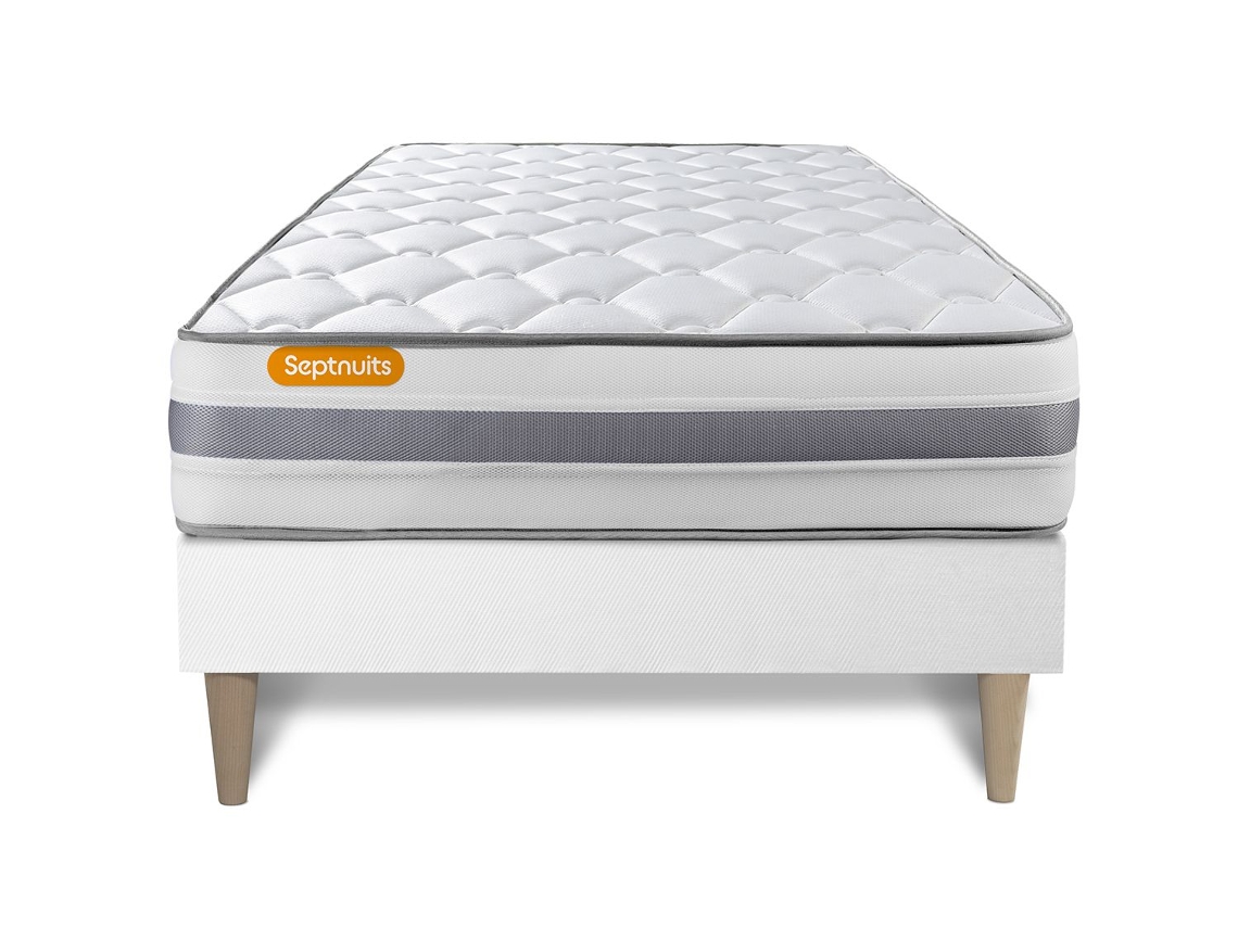 Estrado Memo Spring SEPTNUITS Espuma com memória Branco (90x200)