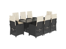 Garden Dining Set, Garden Dining Sets Vidaxl Preto Rattan / Vime (n/a)
