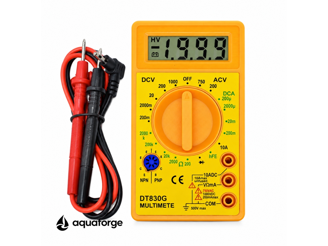 Multímetro Digital Aquaforge Dt830g, 10a, Ecrã Lcd