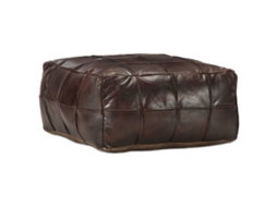 Vidaxl Pufe 60x60x30 Cm Couro De Cabra Genuíno Castanho-escuro