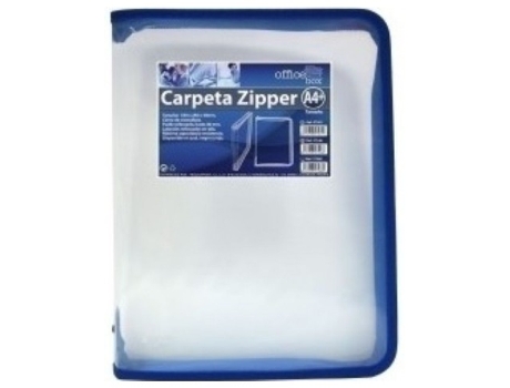 Livro Carpeta Zipper A4 Transparente Con Cierre De Cremallera Y Ribete Azul De Desconocido (espanhol)