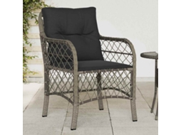 Vidaxl Cadeiras De Jardim Com Almofadões 2 Pcs Vime Pe Cinzento