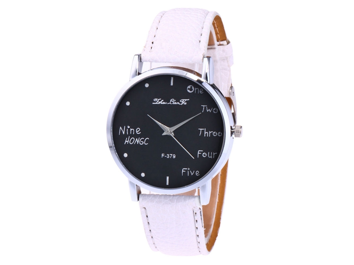 Reloj De Pulsera De Ocio Fashionable Quartz Analógico Blanco Para Hombre Y Mujer