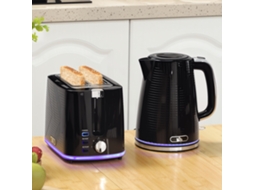 Conjunto De Chaleira E Torradeira, 2200w, Termostato Otter, Aquecedor-pão 2 Ranhuras, 7 Níveis Tostagem, Compartimento Para Migalhas, Preto