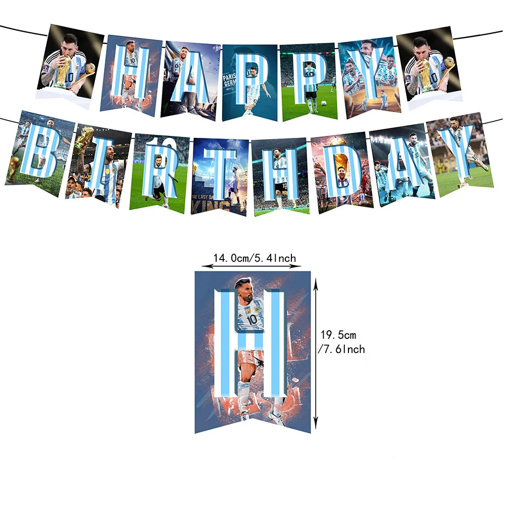 Conjunto De Decoração Para Festa Aniversário Com Tema Futebol, Banner, Balões Látex, Painel Fundo, Bolo E Suprimentos Festa.