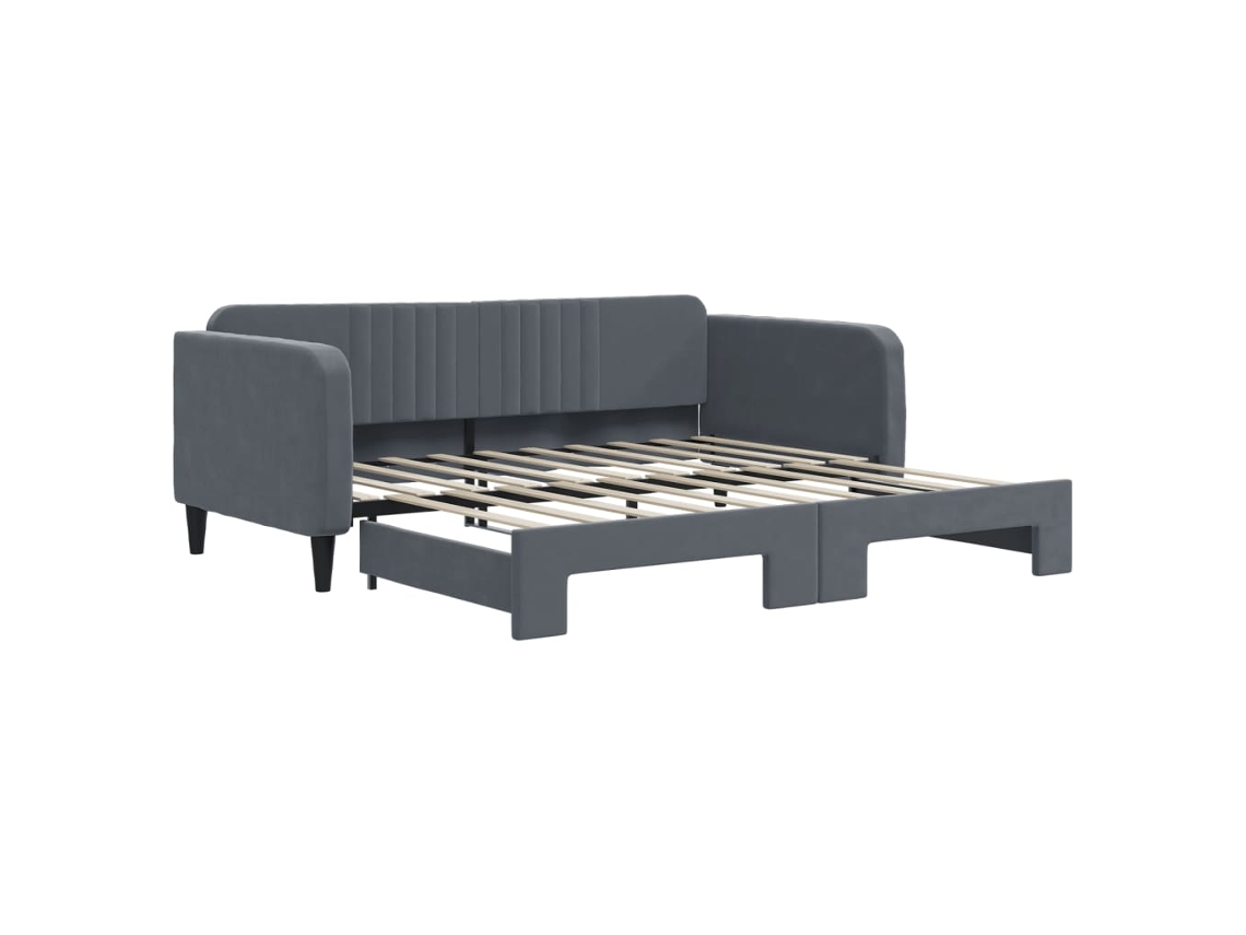 Daybed With Trundle, Daybeds With Trundles Vidaxl Cinzeto Veludo (90 X 190 Cm)