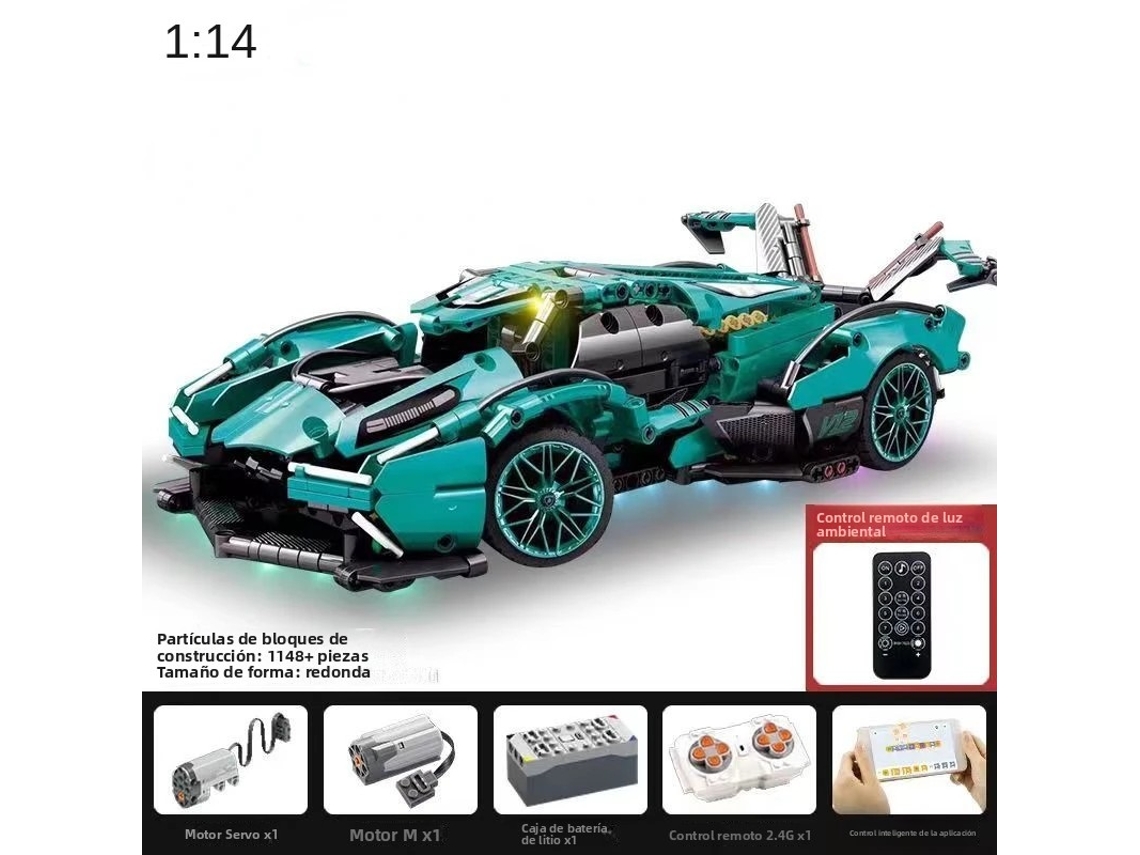 (com Luzes E Alimentado Por Bateria) Modelo De Carro De Corrida De Blocos De Montar Concept Edition, Presente Ideal Para Crianças.