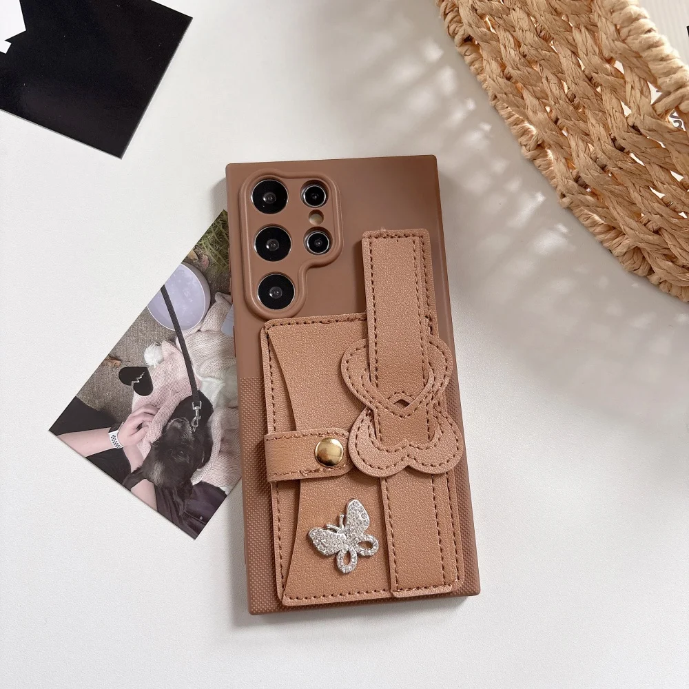 Capa Tipo Carteira Para Celular (galaxy A32 4g Marrom) Com Compartimento Para Cartão Sim E Alça De Pulso.