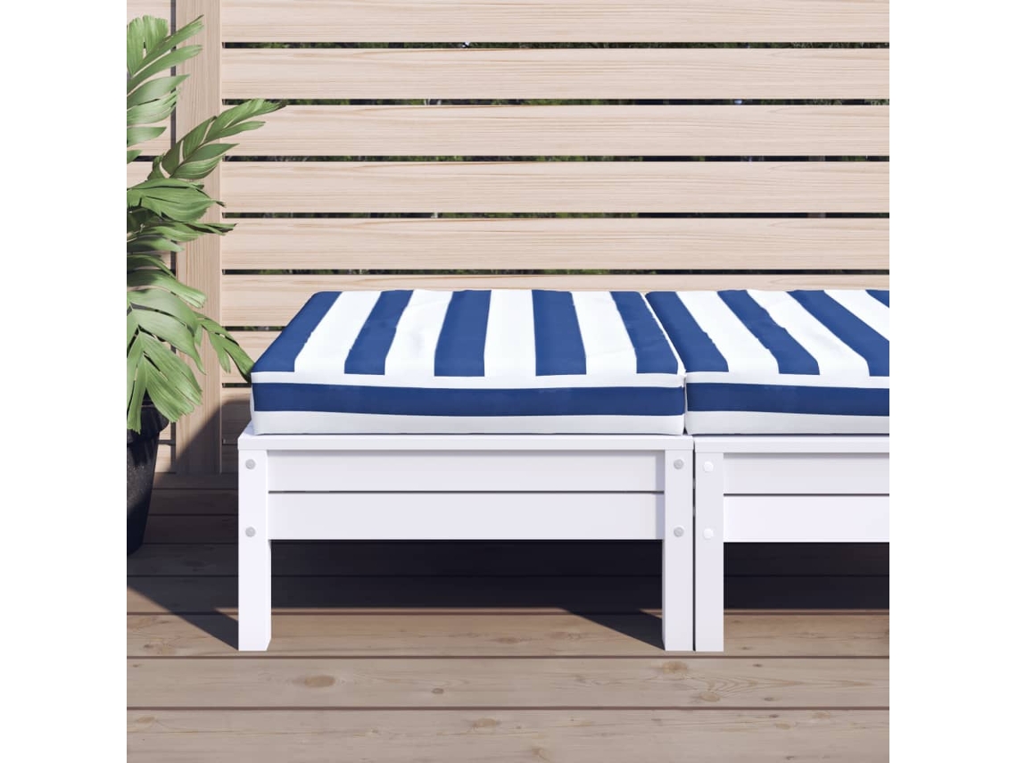 Vidaxl Almofadão P/ Paletes 60x60x8 Cm Tecido Oxford Azul/branco