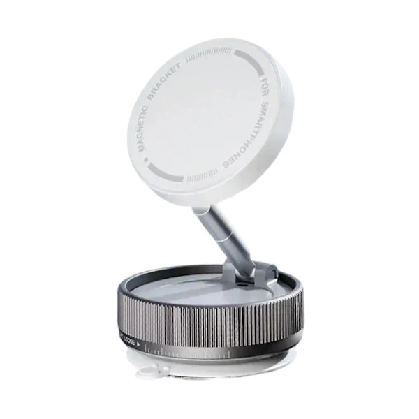 Suporte Magnético Portátil E Seguro Para Celular No Carro Com Sistema De Sucção A Vácuo Para Navegação, Videochamadas E Direção Segura - Branco