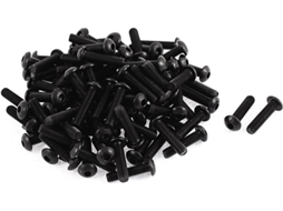 Parafuso de Cabeça Cilíndrica Sextavada Interna M5x20mm em Aço Liga 10.9, Preto, 100 Peças CHABERLU