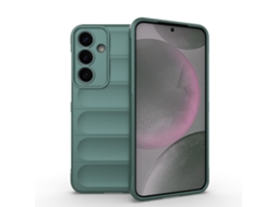 Capa Halinuia Para Samsung Galaxy S25 5g Magic Shield Tpu Flanela Verde Escuro (proteção Integral, Interior Em Flanela)