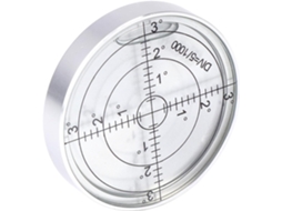 Nível de bolha circular Alipis 60x10 mm, em metal prateado, acabamento branco líquido, horizontal | S/MARCA