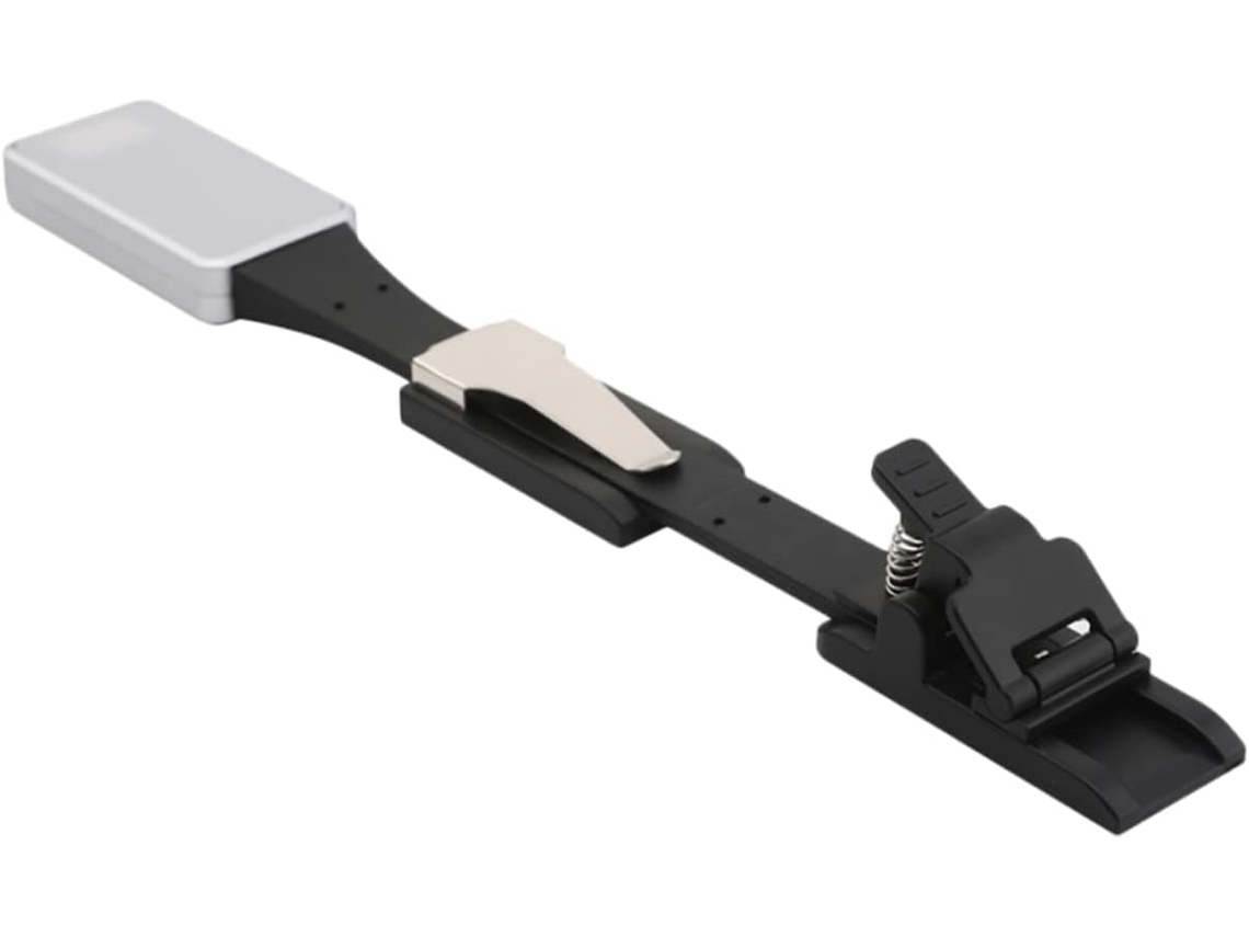Mini Luminária De Leitura Recarregável Via Usb Eringogo Com Clipe Duplo, 3 Temperaturas De Cor Ajustáveis, Led Com