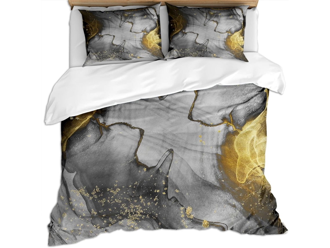 Capa de Edredom com 2 Fronhas 65x65 Cm em Microfibra Fronha (LxA)