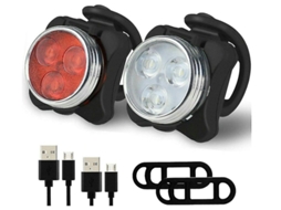 Conjunto Luz Bicicleta 300lm 2020 Ipx8 Preto Yizhood