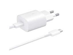 Kit Base Carregador Type C Fastcharge 25W Cabo Carga Type C To Type C Fastcharger Branco