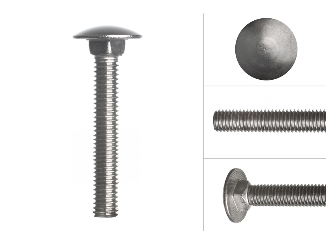 Parafuso Cabeça Redonda de Aço Inox M6 X 45 Mm 50 Peças WOVAR