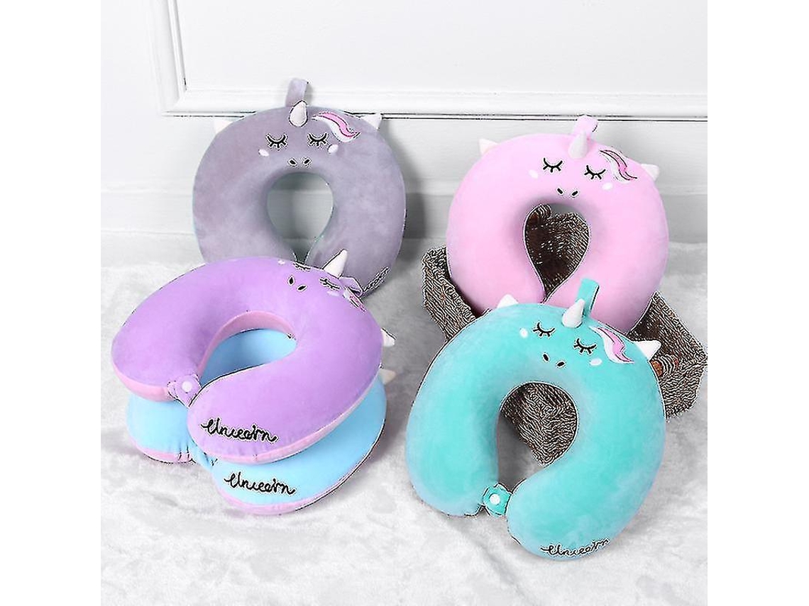 Bolsa De Viagem Infantil, Travesseiro Unicórnio Para Pescoço Com Fecho Pressão, Em Formato U Aquaforge (roxo)